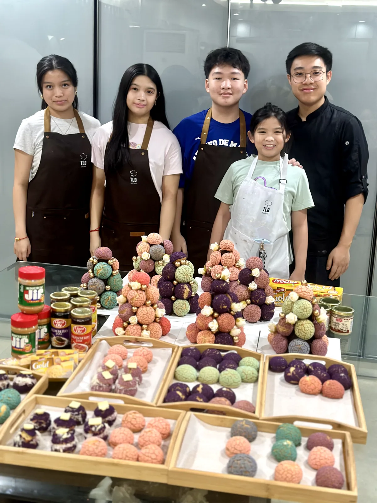 TLB Academy students and their instructor with their finished pastries
